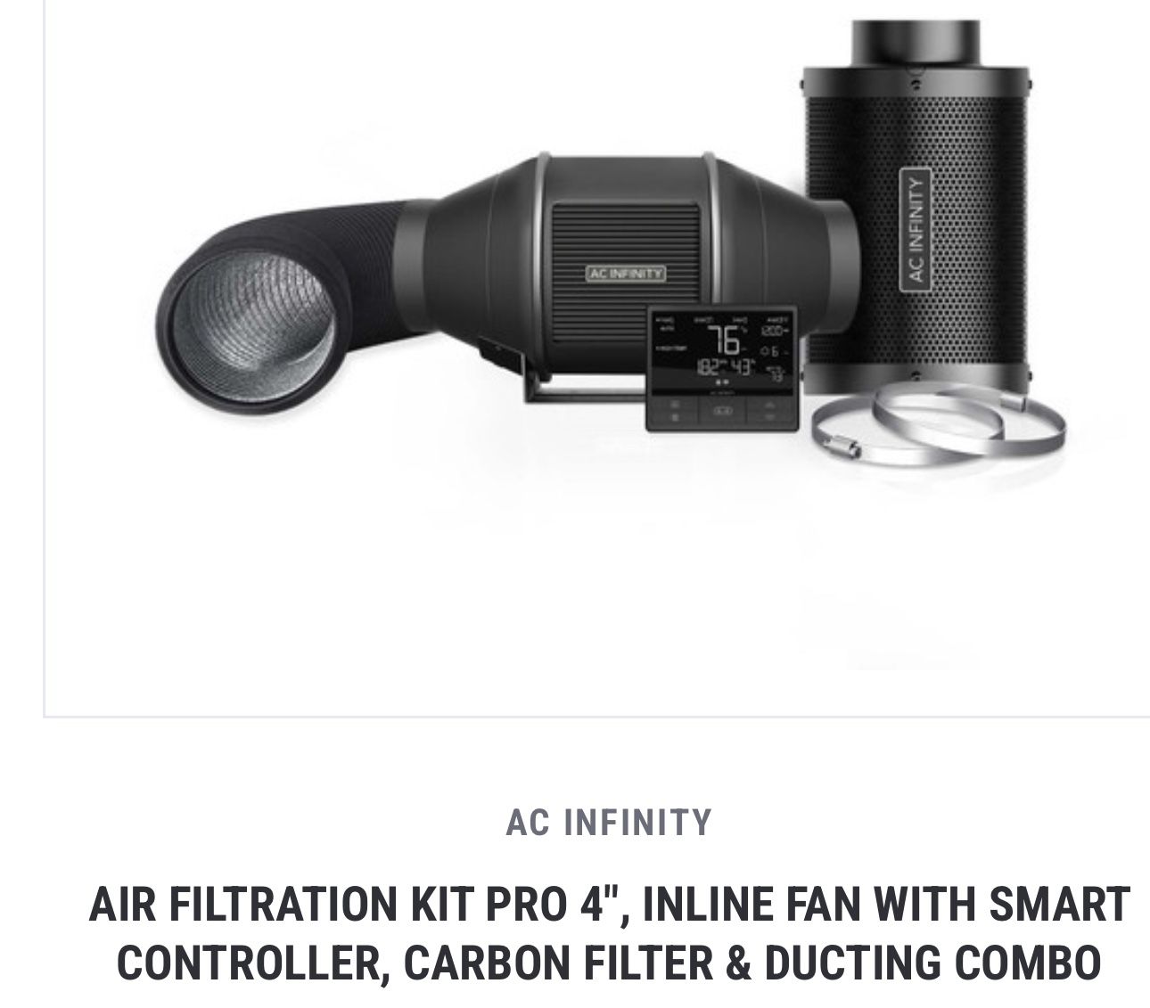 Ac Infinity 4” Inline Filter Kit