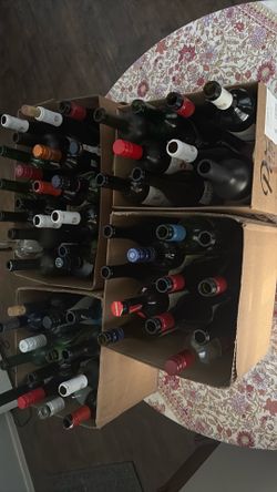 Empty wine bottles