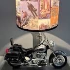 Vtg 2004 Harley Davidson Heritage Softail Table Lamp Night Light w/ Sounds