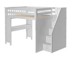 Full Size Loft Bed With Desk And Drawers 