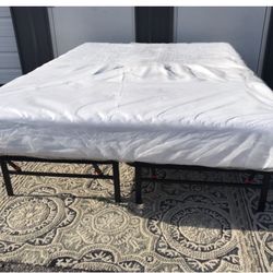 New FULL Size Platform Bed Frame And 12” Memory Foam Mattress