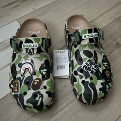 Bape X Crocs Green Camo Clogs Size 10 Men’s Brand New