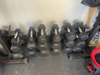 Rubber Hex Dumbbells