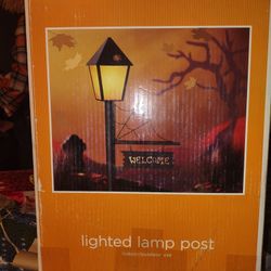Halloween Metal Light Up Lamp Post Yard Decoration