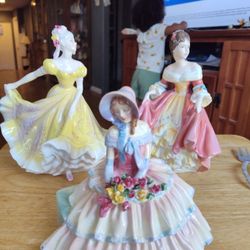 Vintage Royal Doulton 3 Beautiful Girl Figurines

