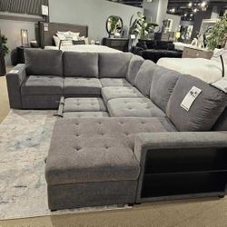 Sleeper Sectional - Grey Sofa Sectional With Pop Up Bed