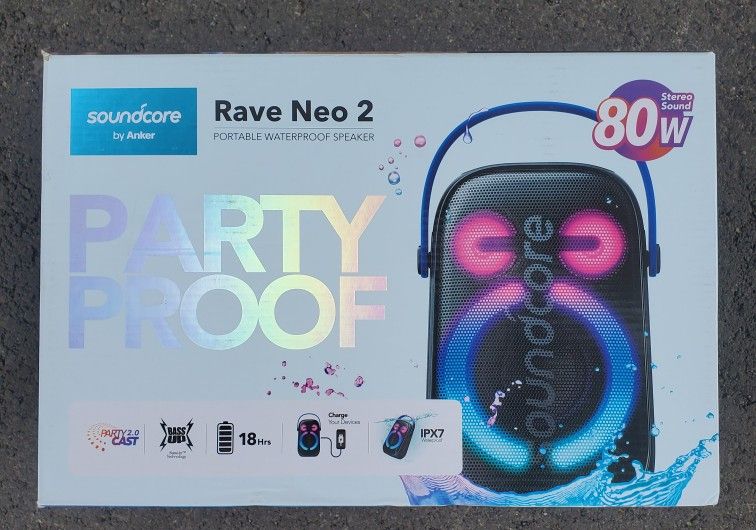 Soundcore Anker Rave Neo 2 Portable Bluetooth Stereo A33A1
