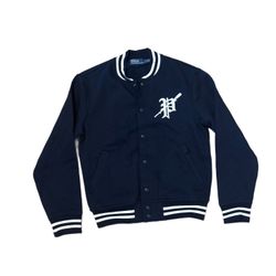 Polo Ralph Lauren Embroidered Varsity Bomber Jacket - Navy Blue