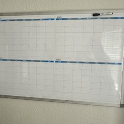 4 Month Dry Erase Calendar