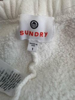 Sundry white sweat pants jacket set