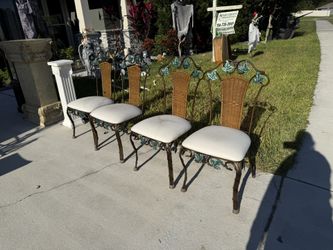 Metal & Wicker Dining Chairs