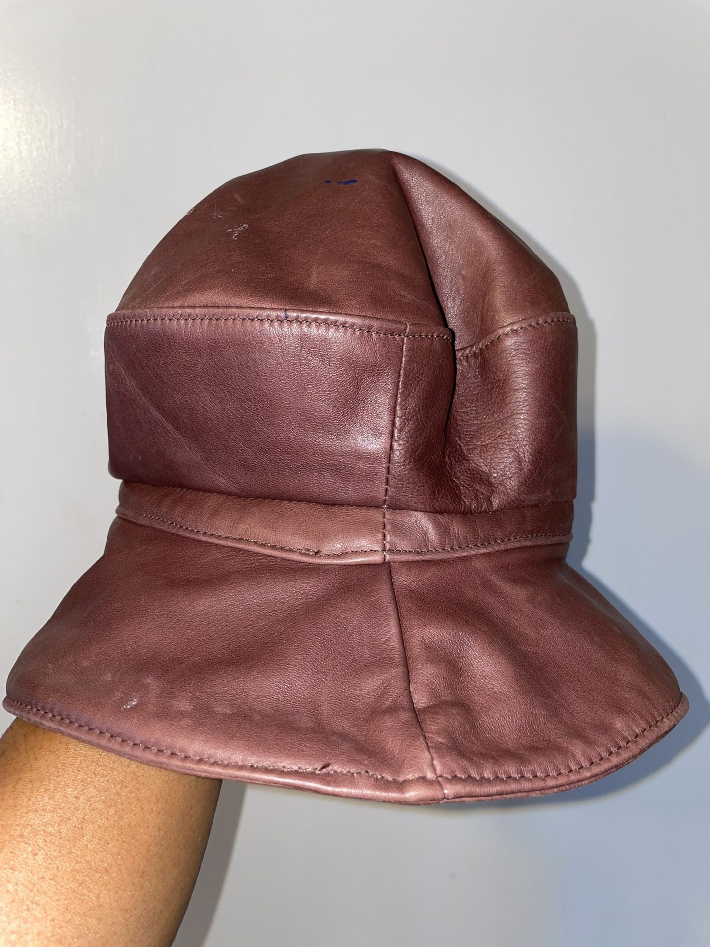 Vintage LEATHER bucket /Hobo hat