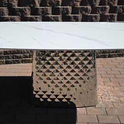 Modern marble top dining table 63 inch long
