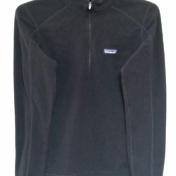 Patagonia 1/4 Zip Pullover Polyester Sweater Size Large Work Wear, Black, RN 51884. Condition is "Pre-owned". Shipped with USPS Priority Mail.