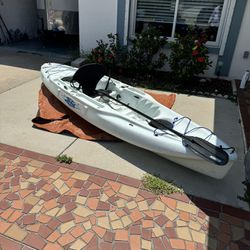 White Kayak 12 Foot With Paddle 