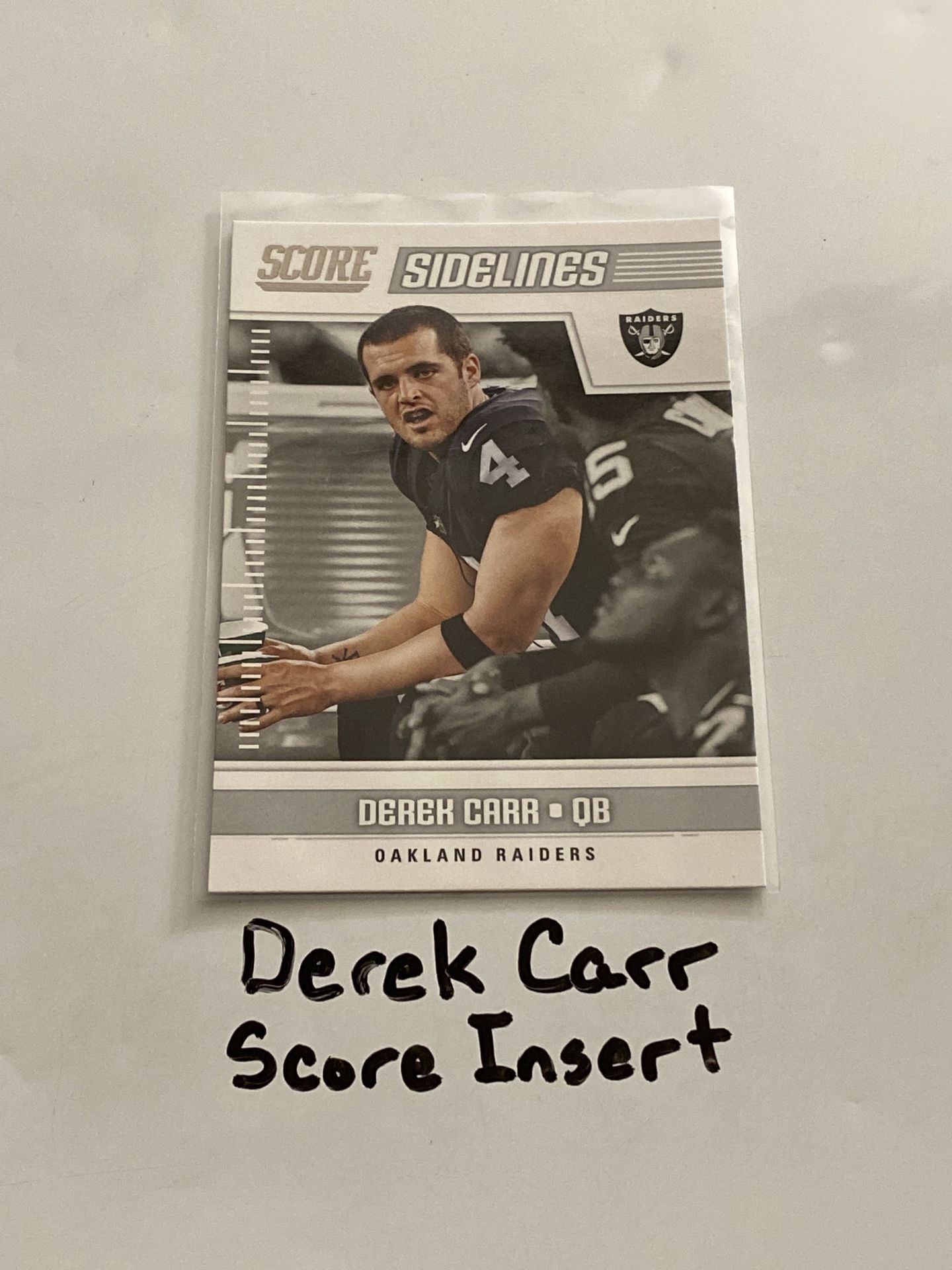 Derek Carr Oakland Raiders QB Score Short Print Insert Card.