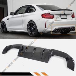 FOR 2016-2021 BMW F87 M2 PERFORMANCE STYLE CARBON FIBER REAR LIP BUMPER DIFFUSER