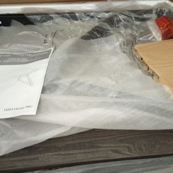 New HSH Rustic Grey Computer Desk, Metal and Wood Home Office Desk, Gray 47 Inch.