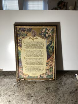 Vintage If For Girls Framed Poem Wall Art 