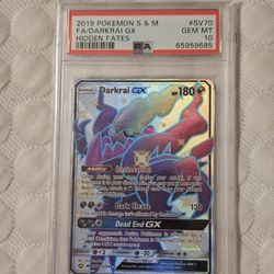 Darkrai GX SV70/SV94 Hidden Fates Shiny Vault Holo PSA 10