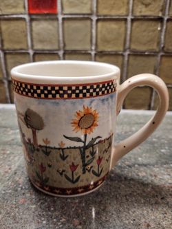 Vintage Williraye Folk Art Mug