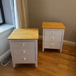 Solid Wood Night Stands (pair) - Hand Painted