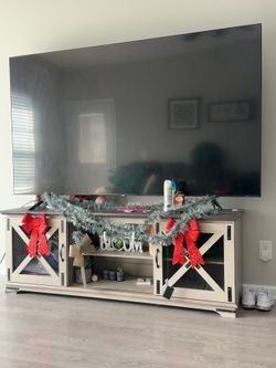 Sofa & love seat , 85 inch Tv and Tv Stand