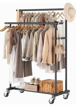 Double rod clothing rack - like new!