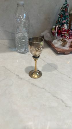 Pentagram Chalice silver plated brass cup Vessel approximately 5”