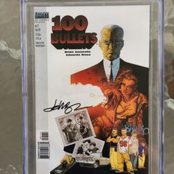 100 Bullets #1 (1999) CGC 9.6 — White Pages; Signed (SS) By Dave Johnson