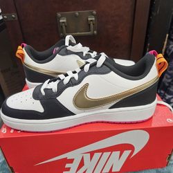 Nike 'Court Borough 2' Black/Gold Size 6.5Y/8W