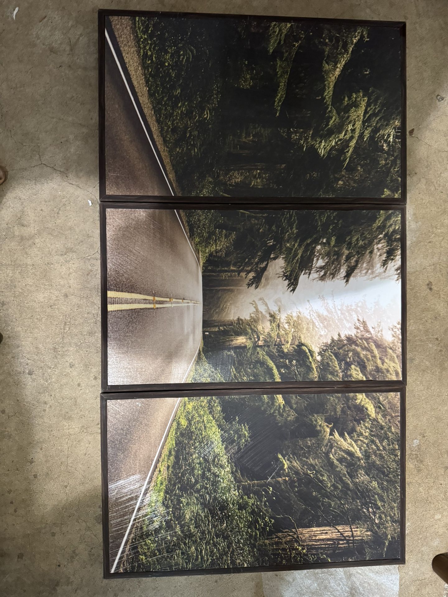 3-Piece Framed Wall Art – Scenic Road through Forest