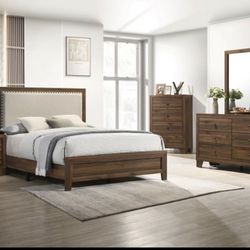 4- Pc Bedroom set Dresser,Mirror  Nightstand (1) Queen size bed frame  Not including Mattress and Box Sp