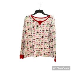 Wondershop Womens Sleepshirt PJ XL White Christmas Long Sleeve Joyful Cotton