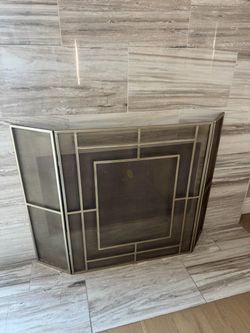 Fireplace Screen Chadwicke Gold 35" High 3-Panel Lamps Plus 35” high