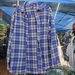 GAP BUTTON UP PLAID | SIZE : L