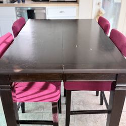 Counter height table with leaf (and chairs)