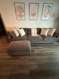 Very comfortable, sturdy like new sofa and ottoman