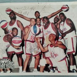 Harlem Wizards With Team Autographs. Undated