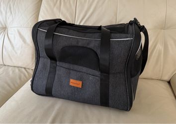 Morpilot Pet Carrier Bag - Gray Mesh Travel Bag (Good Condition)