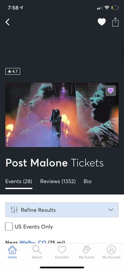 2 Post Malone Floor tickets section DDD