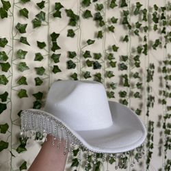 White Sparkly Cowgirl Hat