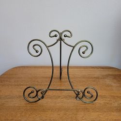 Vintage Ornate Brass Scroll Easel Display Stand