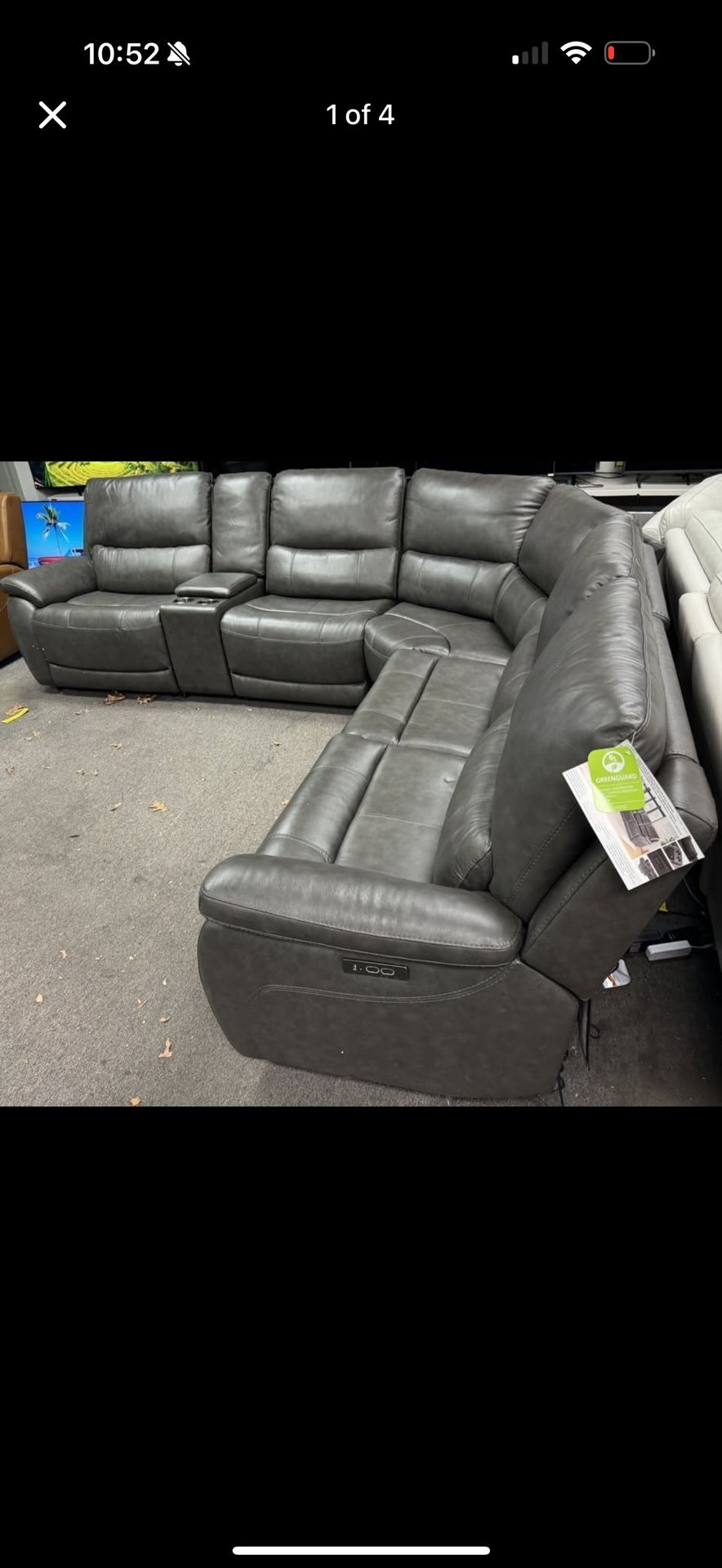 Wylder Leather 6-Piece Power Sectional