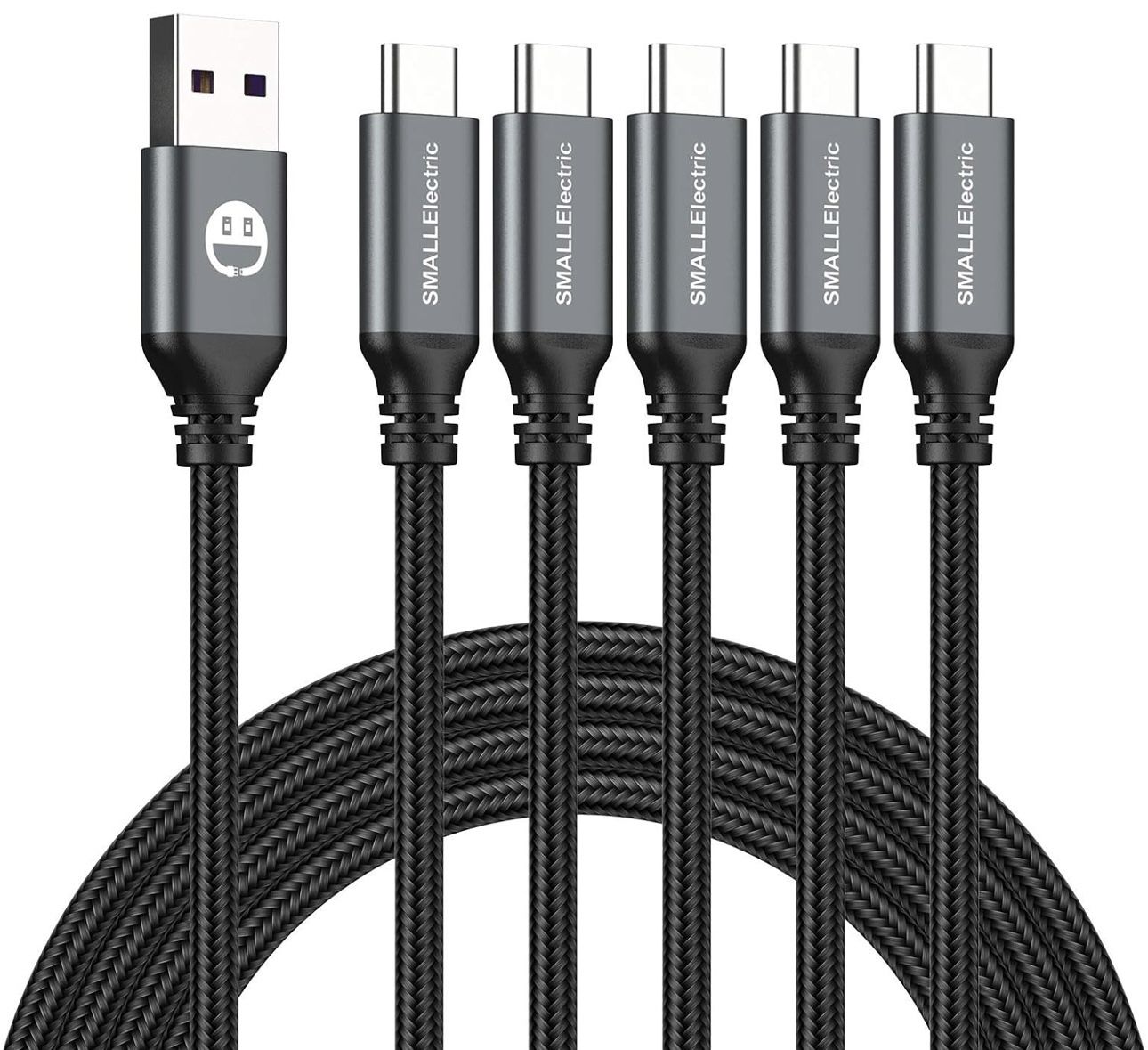 USB Type-C to A Cable 5pack 6ft Braided Fast Charging 3A Quick Charger Cord, 6 Foot Compatible iPhone 16/15,Samsung Galaxy S10 S9 S8 Plus, Note 10 9 8