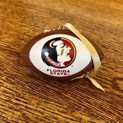 Florida State Seminoles Football Christmas Ornament with gold ribbon  