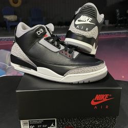 Jordan 3 Black Cement Size 9.5