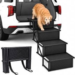 Race&Herd Dog Steps for Car Truck SUV, Foldable Dog Ramp,Non-Slip Surface,220 lbs, 18.5"