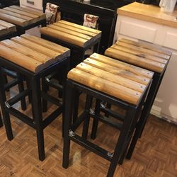 30 inch Golden Oak Stain Top Bar Stools ....4 For $175
