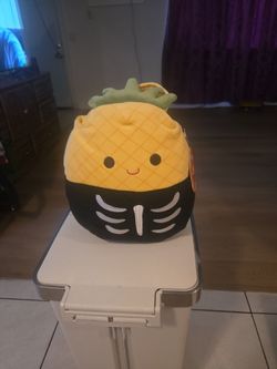 Squishmallow Pineapple Skeleton Halloween Plush